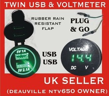 TWIN USB SOCKET & VOLTMETER